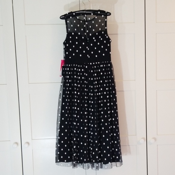NWOT Adrianna Papell Dot Tea Length Dress - Picture 7 of 7